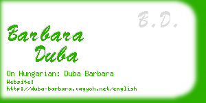 barbara duba business card